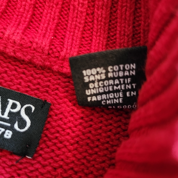 Chaps Red Sweater XL Vintage Holiday - Picture 7 of 11